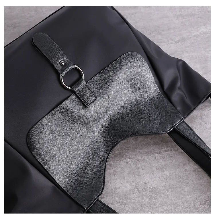 Womens Nylon Leather Tote Womens Black Nylon Totes Purse Nylon Tote Purse for Ladies