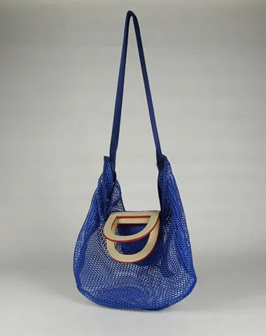 Womens Orange Net Polyester Leather Tote Handbag Purse Polyester Tote Shoulder Bag Purse for Ladies